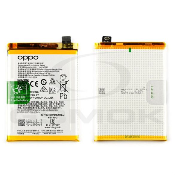 Baterie Oppo Reno5 F/F19 Pro/Reno5 Lite/A94 4G Blp835 4310Mah 4906794 Original în vrac