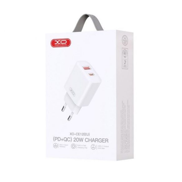 Incarcator de voiaj Xo Ce12 Usb Usb-C 20W 3A Qc 3.0 Pd 3.0 Alb