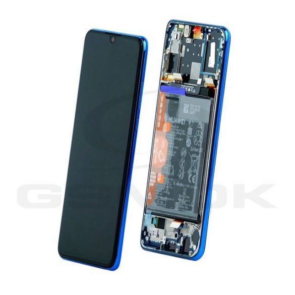 Lcd + touch pad complet Huawei P30 Lite New Edition Mar-L21Bx cu cadru și baterie Peacock albastru02353Fqe 02353Dqs Original Service Pack