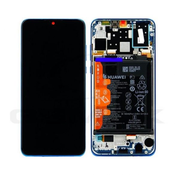 Lcd + touch pad complet Huawei P30 Lite New Edition Mar-L21Bx cu cadru și baterie Peacock albastru02353Fqe 02353Dqs Original Service Pack