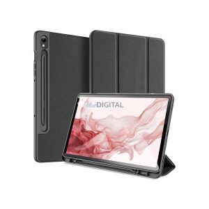 Husă pentru tabletă Samsung X710/X716B Galaxy Tab S9 11.0 (Smart Case) cu funcție de pornire/oprire, suport pentru creion - Seria Dux Ducis Domo - negru