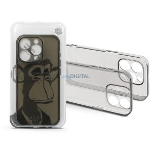 Husa din silicon Apple iPhone 15 Pro - Grey Monkey - transparenta