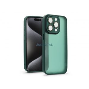 Husă din spate Apple iPhone 15 Pro cu margine de protecție a camerei, sticlă de protecție a obiectivului - Variete - verde închis