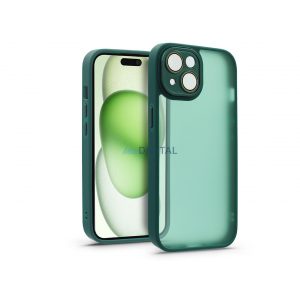 Husă din spate Apple iPhone 15 Plus cu margine de protecție a camerei, sticlă de protecție a obiectivului - Variete - verde închis