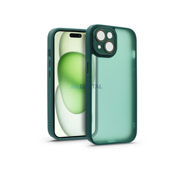 Husă din spate Apple iPhone 15 Plus cu margine de protecție a camerei, sticlă de protecție a obiectivului - Variete - verde închis