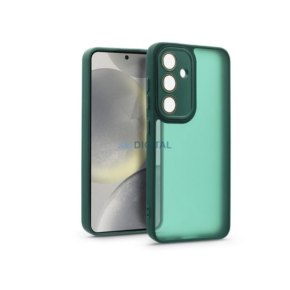 Husă din spate Samsung SM-S921 Galaxy S24 cu margine de protecție a camerei, sticlă de protecție a obiectivului - Variete - verde închis