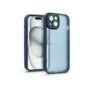 Husa din spate Apple iPhone 15 cu margine de protectie a camerei, sticla de protectie a lentilelor - Variete - albastru inchis