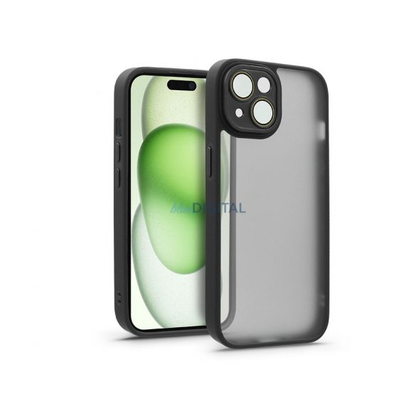 Husă din spate Apple iPhone 15 Plus cu margine de protecție a camerei, sticlă de protecție a obiectivului - Variete - negru