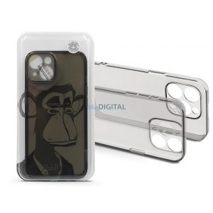 Husa din silicon Apple iPhone 14 - Grey Monkey - transparenta