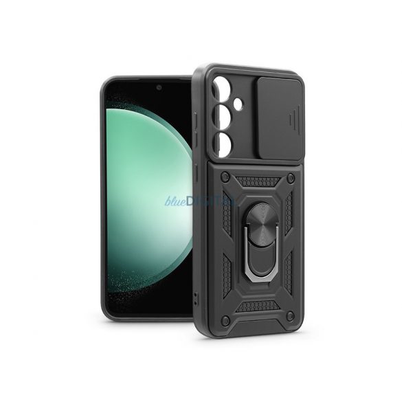 Husa din spate rezistenta la socuri Samsung SM-S711 Galaxy S23 FE cu inel si protectie pentru camera - Slide Armor - negru