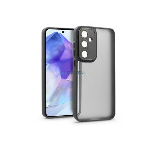 Husă din spate Samsung SM-A556 Galaxy A55 cu margine de protecție a camerei, sticlă de protecție a lentilei - Variete - negru