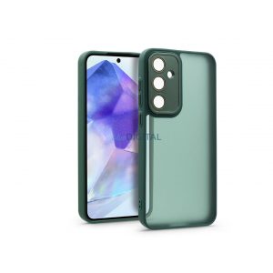 Husă din spate Samsung SM-A556 Galaxy A55 cu margine de protecție a camerei, sticlă de protecție a obiectivului - Variete - verde închis