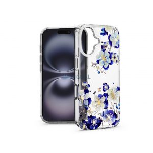 Haffner IMD Floral silicon Caz - Apple iPhone 16 - transparent