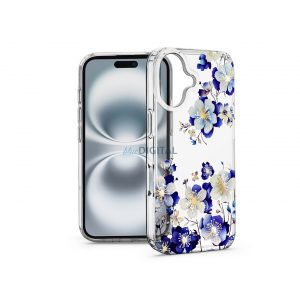 Haffner IMD Floral silicon Caz - Apple iPhone 16 Plus - transparent