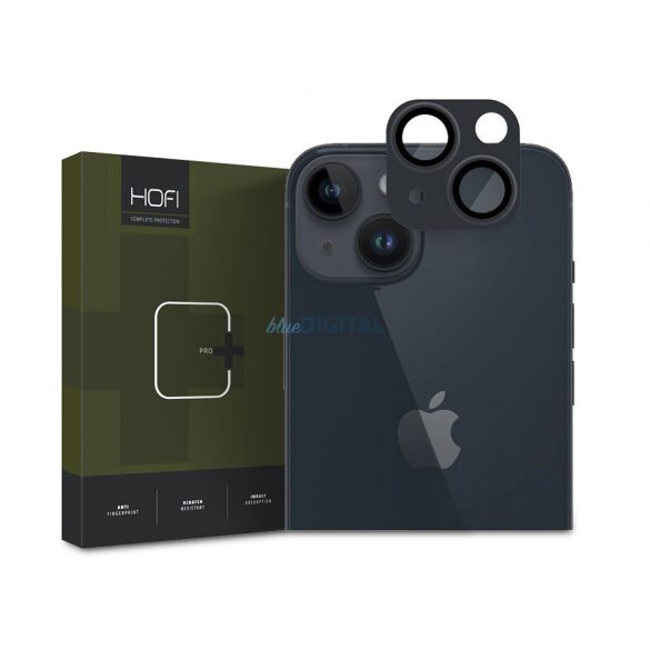 HOFI FullCam Pro+ sticlă de protecție a lentilei camerei din spate + husă de protecție din aluminiu pentru cameră - Apple iPhone 15/15 Plus - negru