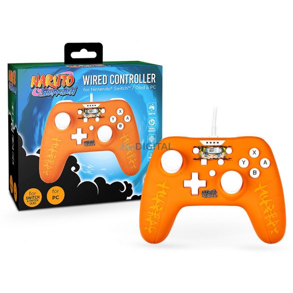 Konix Naruto portocaliu Nintendo Switch/controler cu fir pentru PC