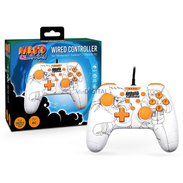 Konix Naruto alb Nintendo Switch/controler cu fir pentru PC