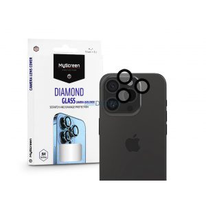 MyScreen Protector Diamond Glass sticlă de protecție a lentilei camerei din spate - Apple iPhone 15 Pro/15 Pro Max - negru