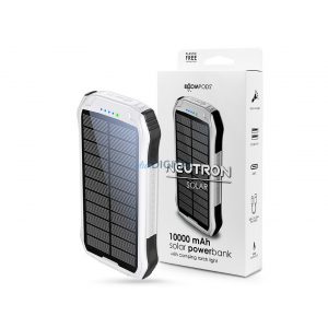 Baterie externă portabilă Boompods / power bank - 10.000 mAh - Boompods Neutron Solar - 2xUSB + Type-C - alb