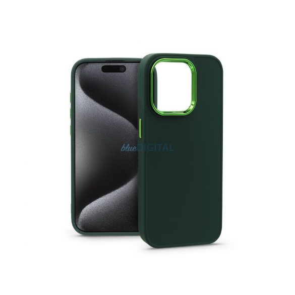 Husa din silicon Apple iPhone 15 Pro - Cadru - verde