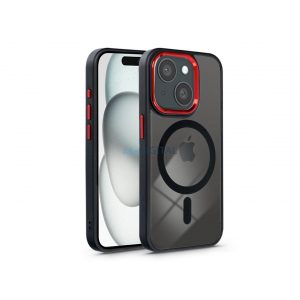 Husa din silicon Apple iPhone 15 - Edge Mag Cover - negru/rosu/transparent