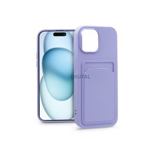 Husa din silicon Apple iPhone 15 cu suport pentru card - Husa pentru card - violet