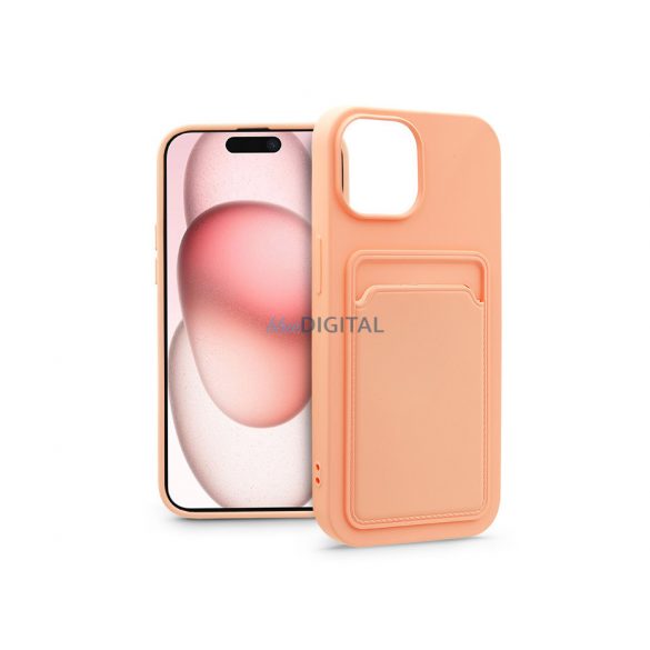 Husa din silicon Apple iPhone 15 Plus cu suport pentru card - Husa pentru card - roz