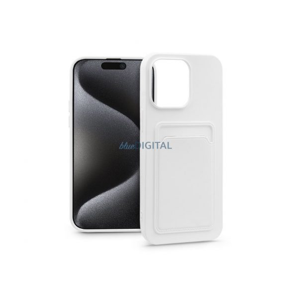 Husa din silicon Apple iPhone 15 Pro Max cu suport pentru card - Husa pentru card - alba