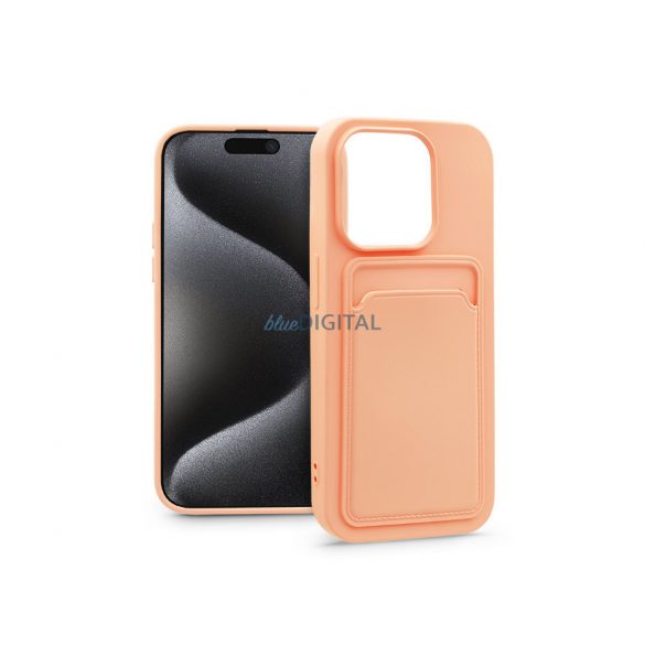 Husa din silicon Apple iPhone 15 Pro Max cu suport pentru card - Husa pentru card - roz