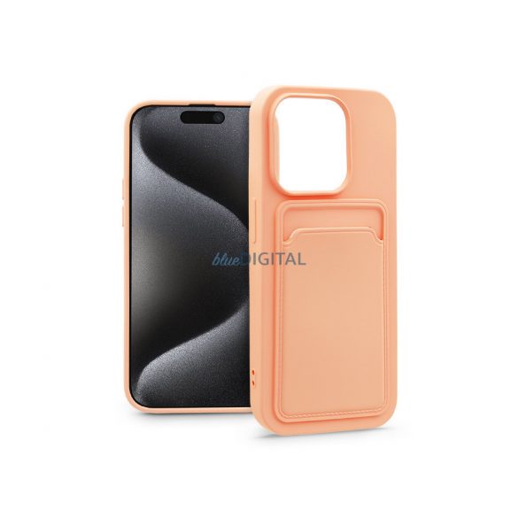 Husa din silicon Apple iPhone 15 Pro cu suport pentru card - Husa pentru card - roz