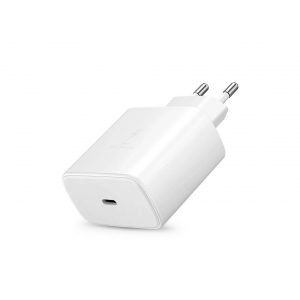 Adaptor pentru încărcător de rețea USB din fabrică Samsung cu intrare de tip C - 45W - EP-TA845EWE PD.3.0 Încărcare super rapidă - alb (ambalaj ECO)