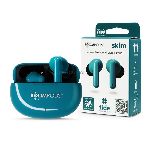 Căști stereo Bluetooth Boompods TWS v5.3 + carcasă de încărcare - Boompods Skim Ocean TWS cu carcasă de încărcare - albastru