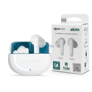 Căști stereo Bluetooth Boompods TWS v5.3 + carcasă de încărcare - Boompods Skim Ocean TWS cu carcasă de încărcare - alb