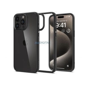 Husa din spate rezistenta la socuri Apple iPhone 15 Pro Max - Spigen Ultra Hybrid - neagra/transparenta