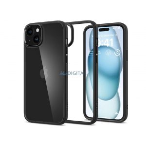 Husa din spate rezistenta la socuri Apple iPhone 15 - Spigen Ultra Hybrid - neagra/transparenta