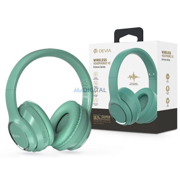 Căști stereo Bluetooth Devia fără fir cu microfon încorporat - Căști wireless Devia Kintone Series V2 - verde