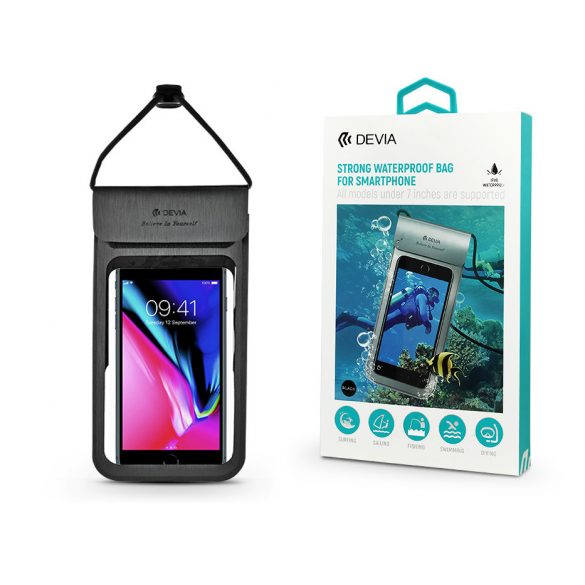 Husa de protectie impermeabila universala Devia max. Pentru dispozitive de 7 inchi - Geanta Devia Strong Waterproof For Smartphone - neagra