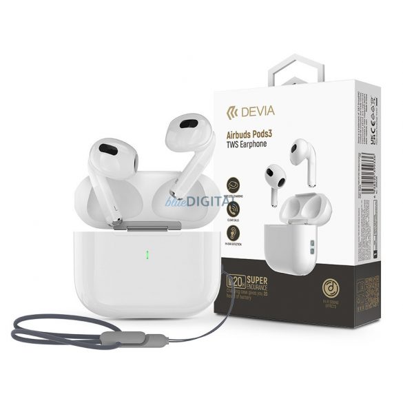 Devia TWS Bluetooth Stereo Headset v5.3 +Husăde încărcare - Devia Airbuds Pods3 TWS Wireless Earphone with Charging Husă - Alb