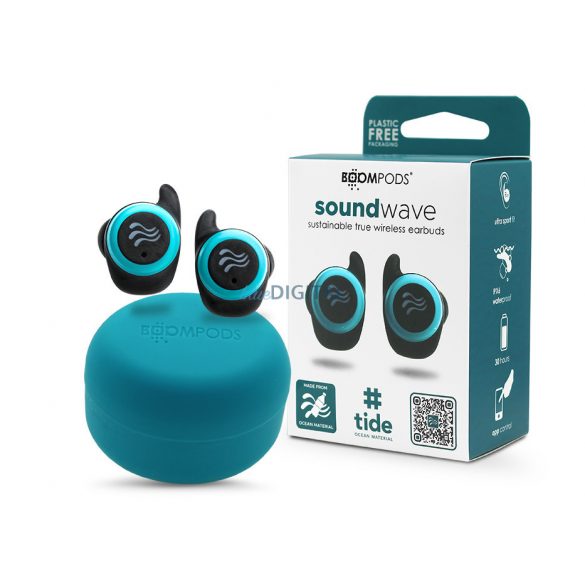 Căști stereo Bluetooth Boompods TWS v5.3 + carcasă de încărcare - Boompods Soundwave Ocean TWS cu carcasă de încărcare - albastru