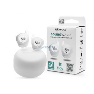 Căști stereo Bluetooth Boompods TWS v5.3 + carcasă de încărcare - Boompods Soundwave Ocean TWS cu carcasă de încărcare - alb