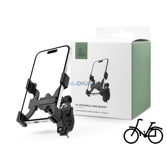 Suport metalic pentru telefon pentru biciclete/motociclete Tech-Protect - Suport universal pentru biciclete Tech-Protect V3 - negru