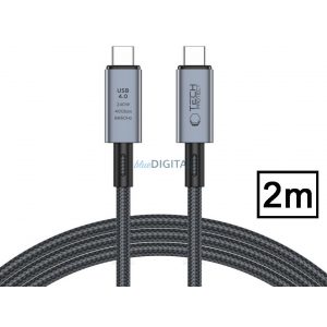 Tech-Protect USB Type-C - Cablu de date și încărcare USB Type-C - Cablu Tech-Protect Ultraboost USB 4.0 / 8K / 40 Gbps / PD240 - 240W - gri