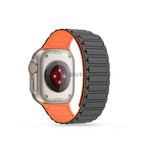 Curea de ceas sport din silicon Apple Watch - Tech-Protect IconBand Magnetic - 42/44/45/49 mm - titan/portocaliu