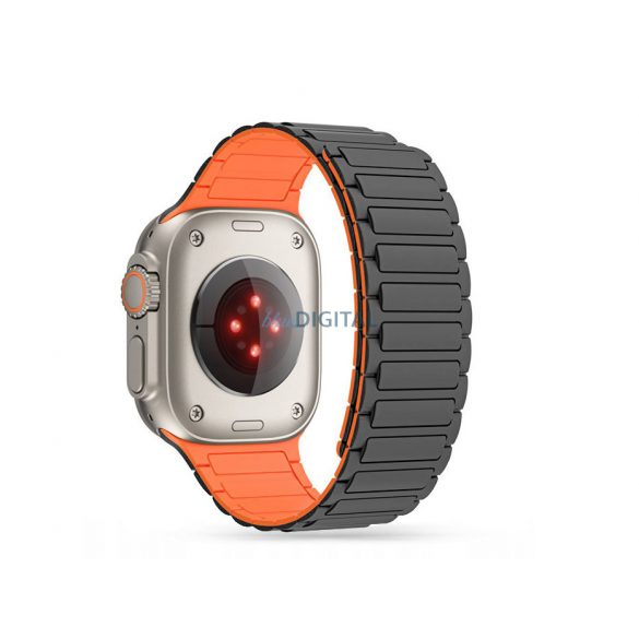 Curea de ceas sport din silicon Apple Watch - Tech-Protect IconBand Magnetic - 42/44/45/49 mm - titan/portocaliu