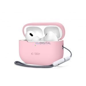 Husă din silicon Tech-Protect pentru căștile AirPods Pro 1/2 - roz