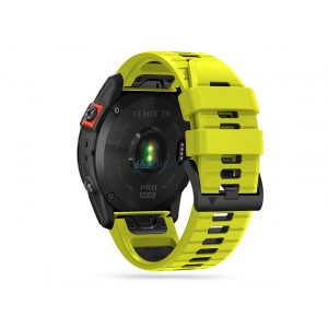 Curea de ceas sport din silicon Garmin Fenix ​​​​3 / 5X / 3HR / 5X Plus / 6X / 6X Pro / 7X - Tech-Protect IconBand Pro - lime/negru