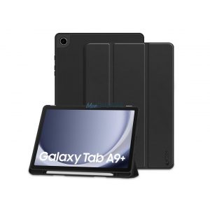 Samsung X210/X215/X216 Galaxy Tab A9+ 11.0 carcasa tabletei (Smart Husă) cu funcție on/off, suport pentru creion - Tech-Protect - negru (ambalaj ECO)