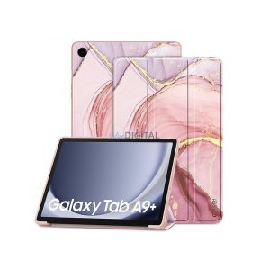 Husă pentru tabletă Samsung X210/X215/X216 Galaxy Tab A9+ 11.0 (Smart Case) cu funcție de pornire/oprire - Tech-Protect - marmură (ambalaj ECO)