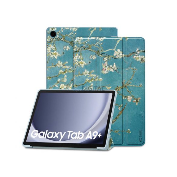 Samsung X210/X215/X216 Galaxy Tab A9+ 11.0 carcasa tabletei (Smart Husă) cu funcție on/off - Tech-Protect - sakura (ambalaj ECO)