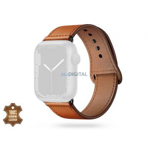 Curea de ceas din piele naturală Apple Watch - Tech-Protect Leatherfit - 42/44/45/49 mm - maro